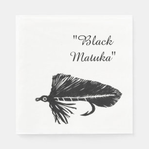 Servilleta De Papel Flámula negra de Matuka, pesca con mosca, mosca