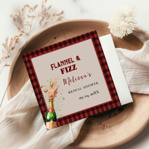 Servilleta De Papel Flannel & fizz invierno ducha de novia roja y negr