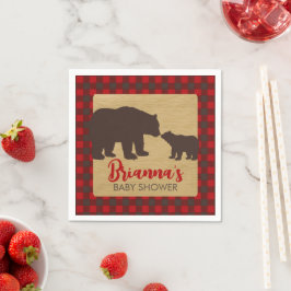 Servilleta De Papel Flannel Mama Bear Napkins Baby Shower