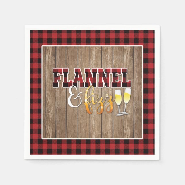 Servilleta de papel Flannel y Fizz - Rojo - Madera (Anverso)