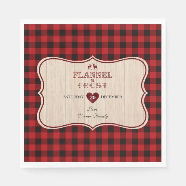 Servilleta De Papel Flannel y Frost Lumberjack Navidades vacaciones (Anverso)
