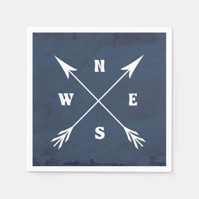 Servilleta De Papel Flechas de brújula (Anverso)
