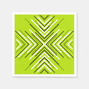 Servilleta De Papel Flechas en verde limón, negro y blanco