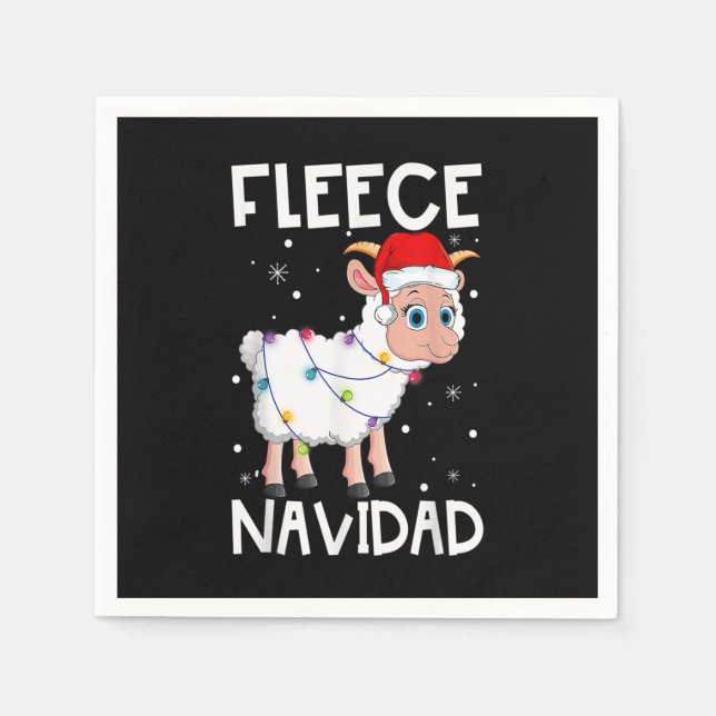 Servilleta De Papel Fleece Navidad Funny Navidades oveja Feliz Navidad (Anverso)
