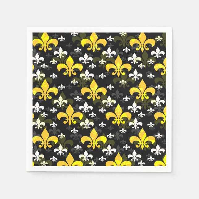 Servilleta De Papel Fleur Blanco Amarillo De Lis (Anverso)