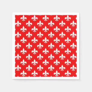 Servilleta De Papel Fleur-de-lis blanco rojo