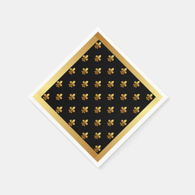 Servilleta De Papel Fleur de Lis Cocktail Napkins (Borde)