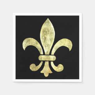 Servilleta De Papel Fleur de Lis Gold Leaf