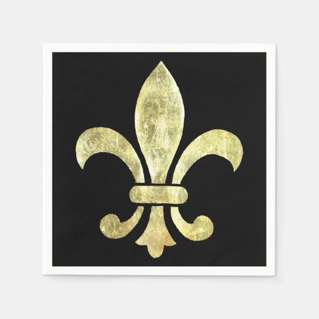 Servilleta De Papel Fleur de Lis Gold Leaf (Anverso)