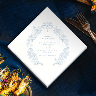 Servilleta De Papel Fleur de primavera de lis azul boda