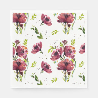Servilleta De Papel Fleur Watercolor Floral Papel Napkins