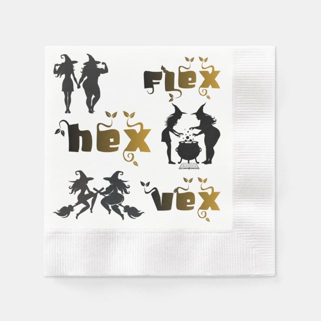 Servilleta De Papel Flex. Hex. Vex. Body Positive & Diverse Witches (Anverso)