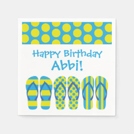 Servilleta De Papel Flip Flops amarillo y azul Napkin Fiesta personali