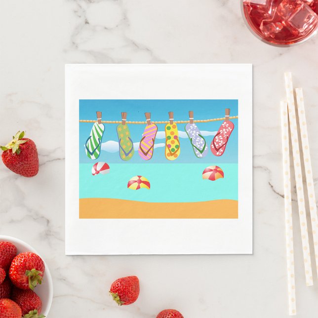 Servilleta De Papel Flip Flops En La Playa (Subido por el creador)
