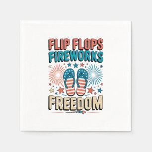 Servilleta De Papel Flip Flops, fuegos artificiales, libertad - Verano