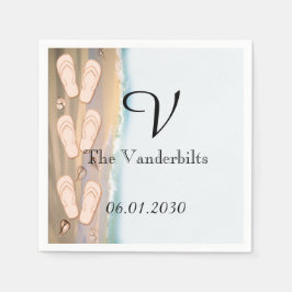 Servilleta De Papel Flip Flops on the Beach Wedding