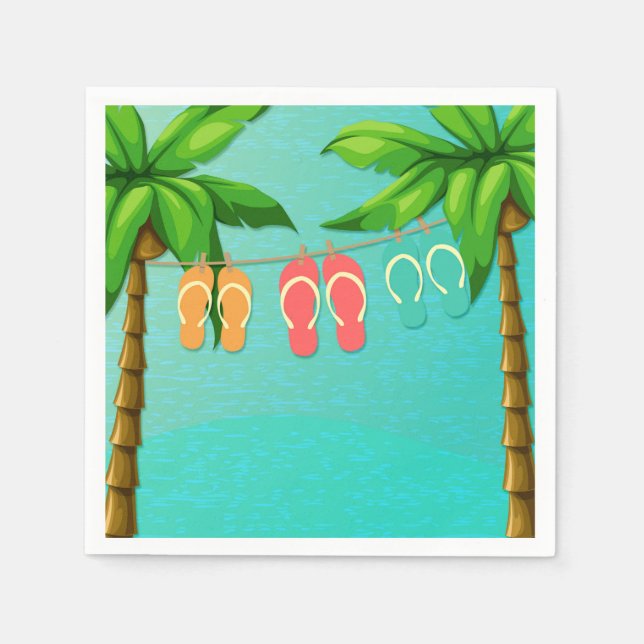 Servilleta De Papel Flip Flops tropicales (Anverso)
