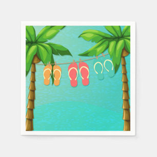 Servilleta De Papel Flips-flopes tropicales