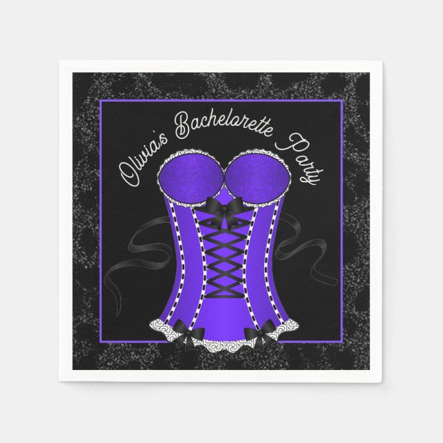 Servilleta De Papel Flirty Purple Corset (Anverso)