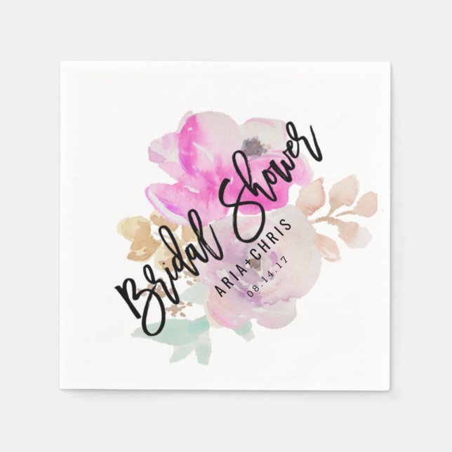 Servilleta De Papel Flor acuática Primavera Boda Bridal Shower (Anverso)