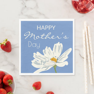 Servilleta De Papel Flor artística blanca feliz día de la madre