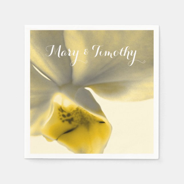 Servilleta De Papel Flor artística en tonos amarillos - Boda (Anverso)