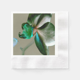 Servilleta De Papel Flor artística en tonos azules, verdes y grises