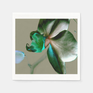 Servilleta De Papel Flor artística en tonos azules, verdes y grises