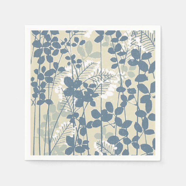 Servilleta De Papel Flor asiática de hoja azul japonesa (Anverso)