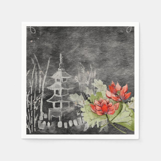 Servilleta De Papel flor asiática de papel (Anverso)