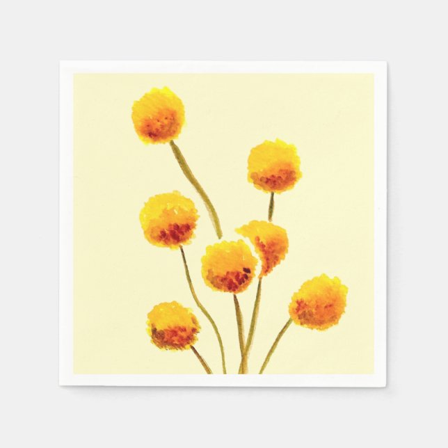 Servilleta De Papel Flor australiana nativa del botón Billy (Anverso)