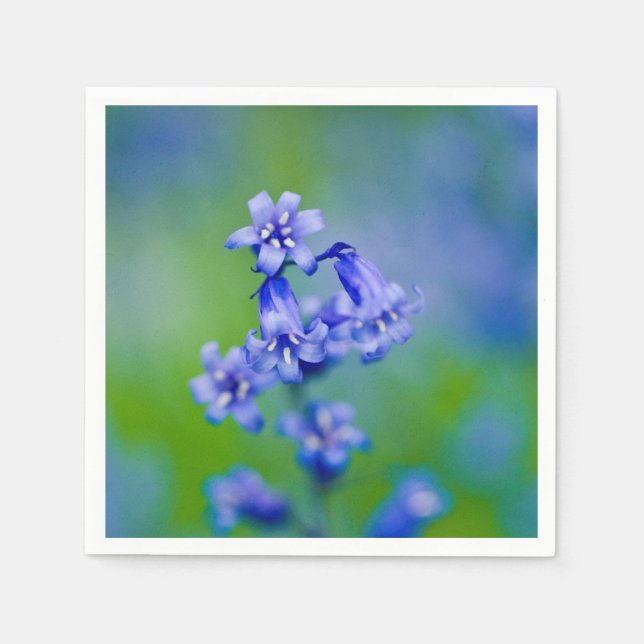 Servilleta De Papel Flor azul Cocktail papel servilletas (Anverso)