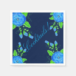 Servilleta De Papel Flor azul marino
