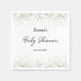Servilleta De Papel Flor azul silvestre pequeña Baby Shower
