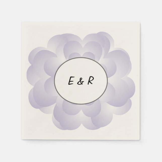 Servilleta De Papel Flor cardíaca de lavanda (Anverso)