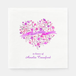 Servilleta De Papel Flor cardíaca ramo púrpura ducha de novia serville