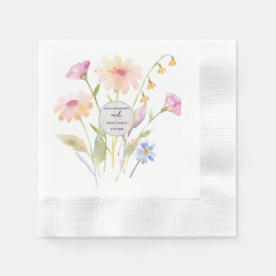 Servilleta De Papel flor de acuarela editable