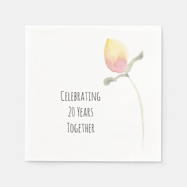 Servilleta De Papel Flor de agua amarilla limón (Anverso)