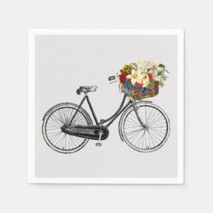 Servilleta De Papel flor de bicicleta blanca con servilletas de papel