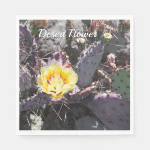 Servilleta De Papel Flor de cactus amarillo