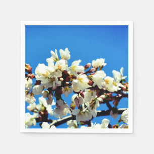 Servilleta De Papel Flor de cerezo blanca de primavera, árbol de flora