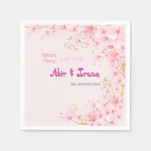 Servilleta De Papel Flor de Cerezo Personalizada Rosa Elegante 
