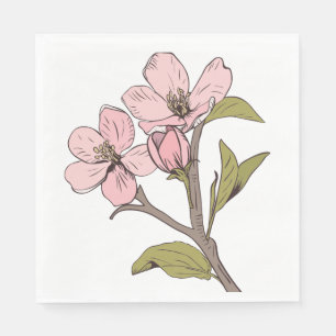 Servilleta De Papel Flor de cerezo rosa Floral Boda Fiesta