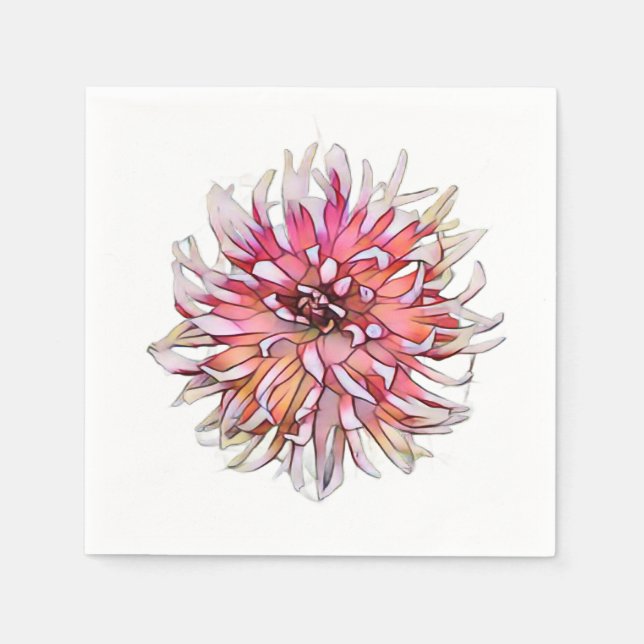 SERVILLETA DE PAPEL FLOR DE DALIA (Anverso)
