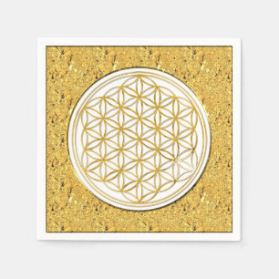 Servilleta De Papel Flor de DES Lebens - oro de la vida/de Blume