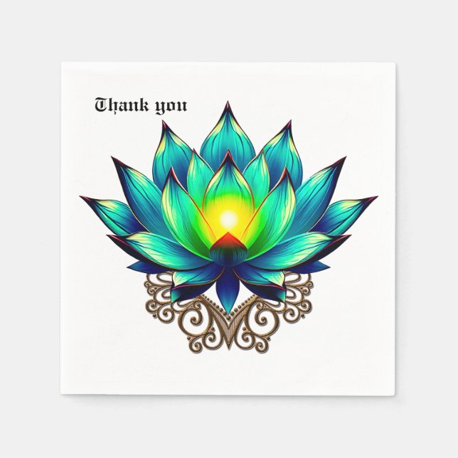 Servilleta De Papel Flor de elegancia, Mystic Lotus. (Anverso)