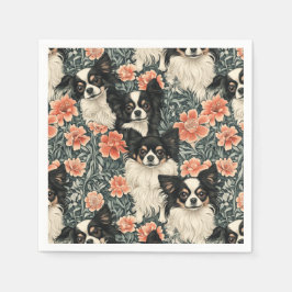 Servilleta De Papel Flor de estilo Tricolor Chihuahuas William Morris