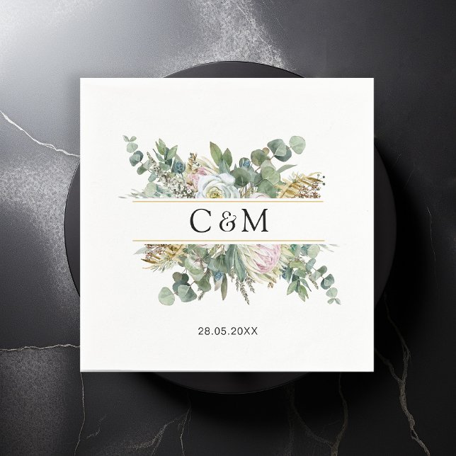 Servilleta De Papel Flor de eucalipto simple y elegante (Subido por el creador)