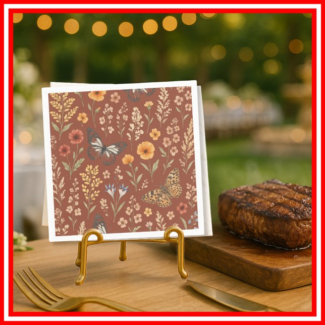 Servilleta De Papel Flor de flores silvestres Naranja Floral Boho (Subido por el creador)