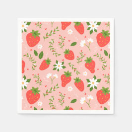 Servilleta De Papel Flor de Fresa
